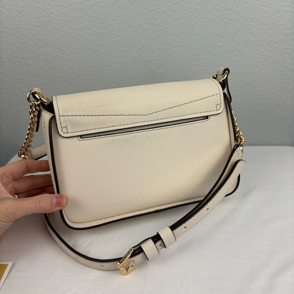 MICHAEL KORS Sylvia Light Cream Leather Small Flap Crossbody Bag - Picture 5 of 11